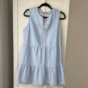 Vineyard Vines Tiered Seersucker Blue Dress Size Medium